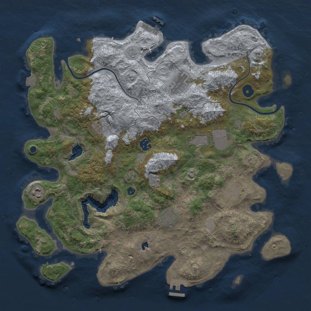 Rust Map: Procedural Map, Size: 4000, Seed: 59623, 14 Monuments