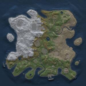 Thumbnail Rust Map: Procedural Map, Size: 3500, Seed: 744561548, 15 Monuments