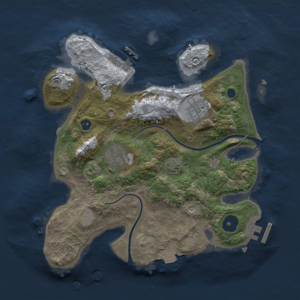 Rust Map: Procedural Map, Size: 2800, Seed: 1404, 7 Monuments