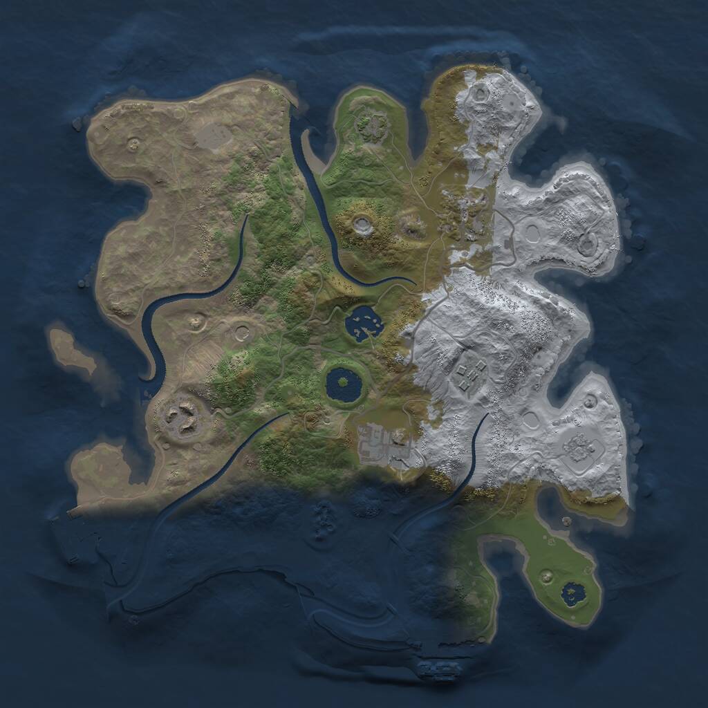 Rust Map: Procedural Map, Size: 3000, Seed: 1622519938, 11 Monuments
