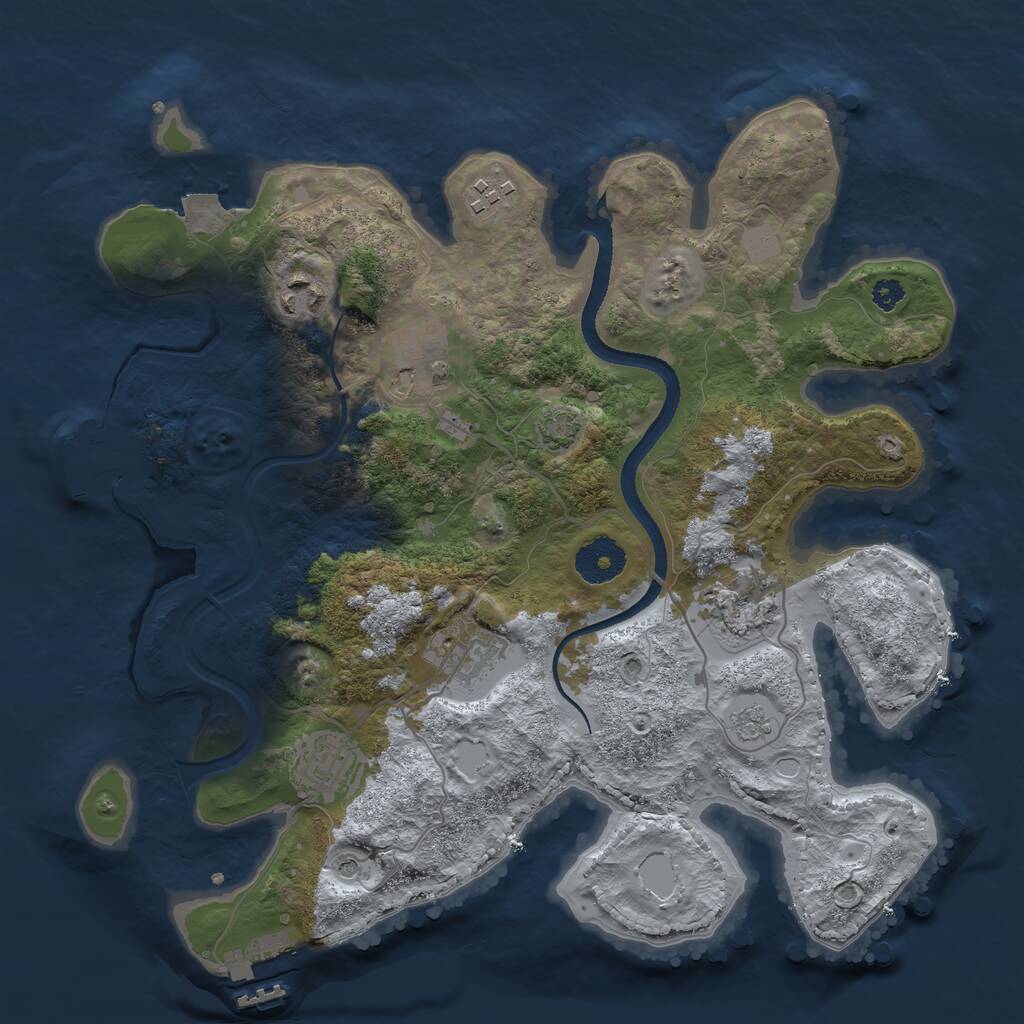 Rust Map: Procedural Map, Size: 3250, Seed: 210078384, 12 Monuments