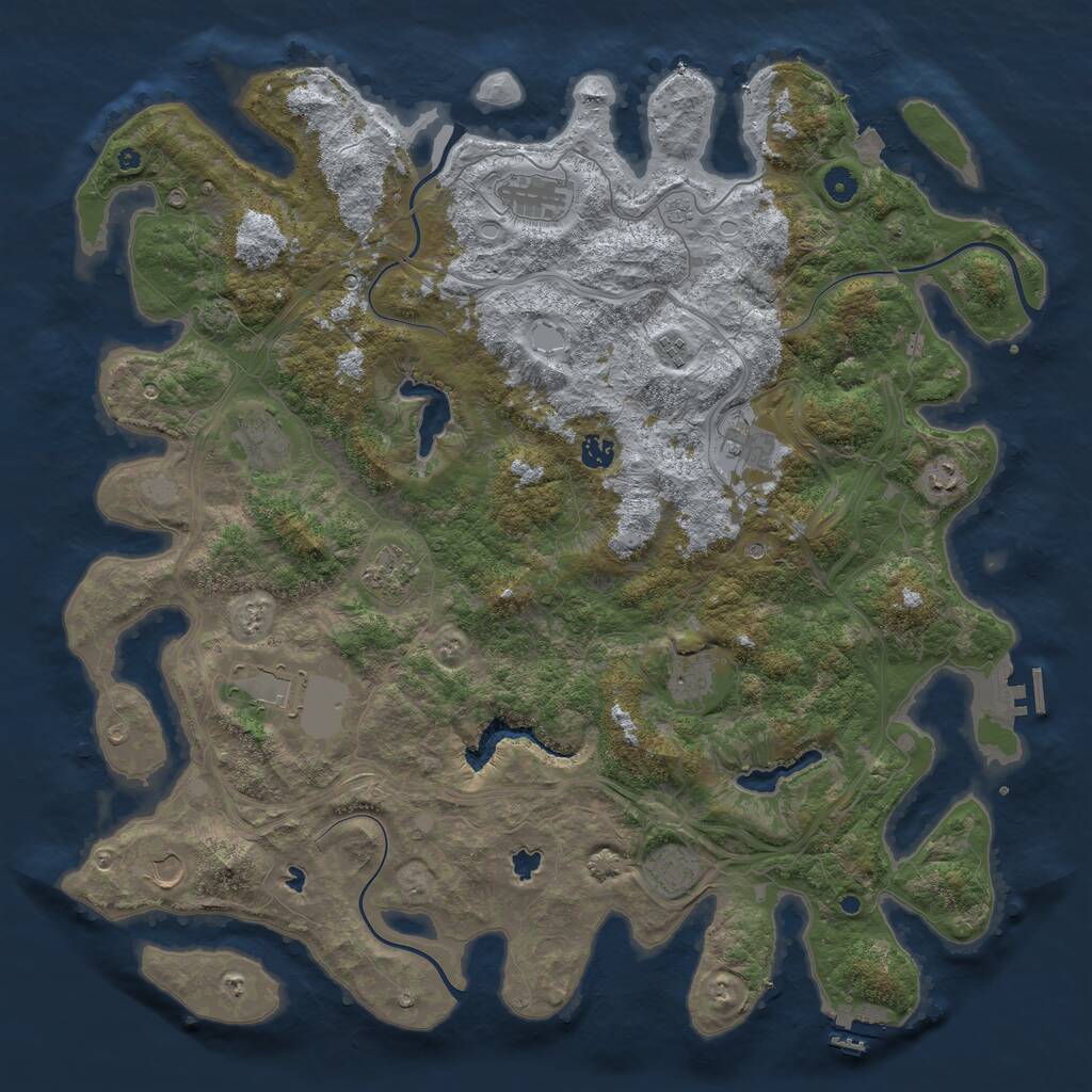 Rust Map: Procedural Map, Size: 4800, Seed: 1925470104, 17 Monuments