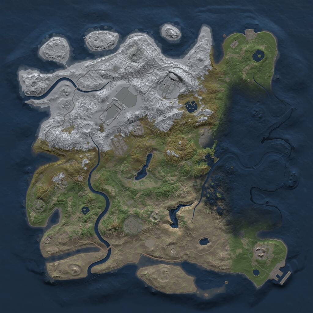 Rust Map: Procedural Map, Size: 4000, Seed: 546189832, 15 Monuments