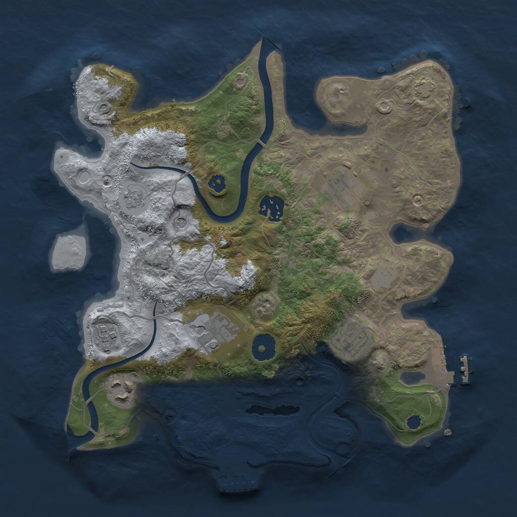Rust Map: Procedural Map, Size: 3000, Seed: 41536, 12 Monuments