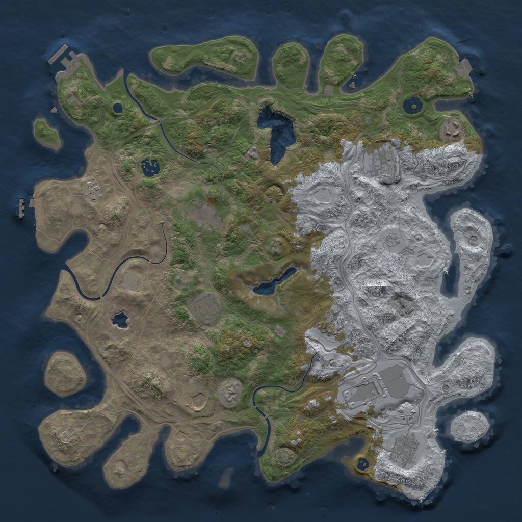 Rust Map: Procedural Map, Size: 4251, Seed: 227415004, 16 Monuments