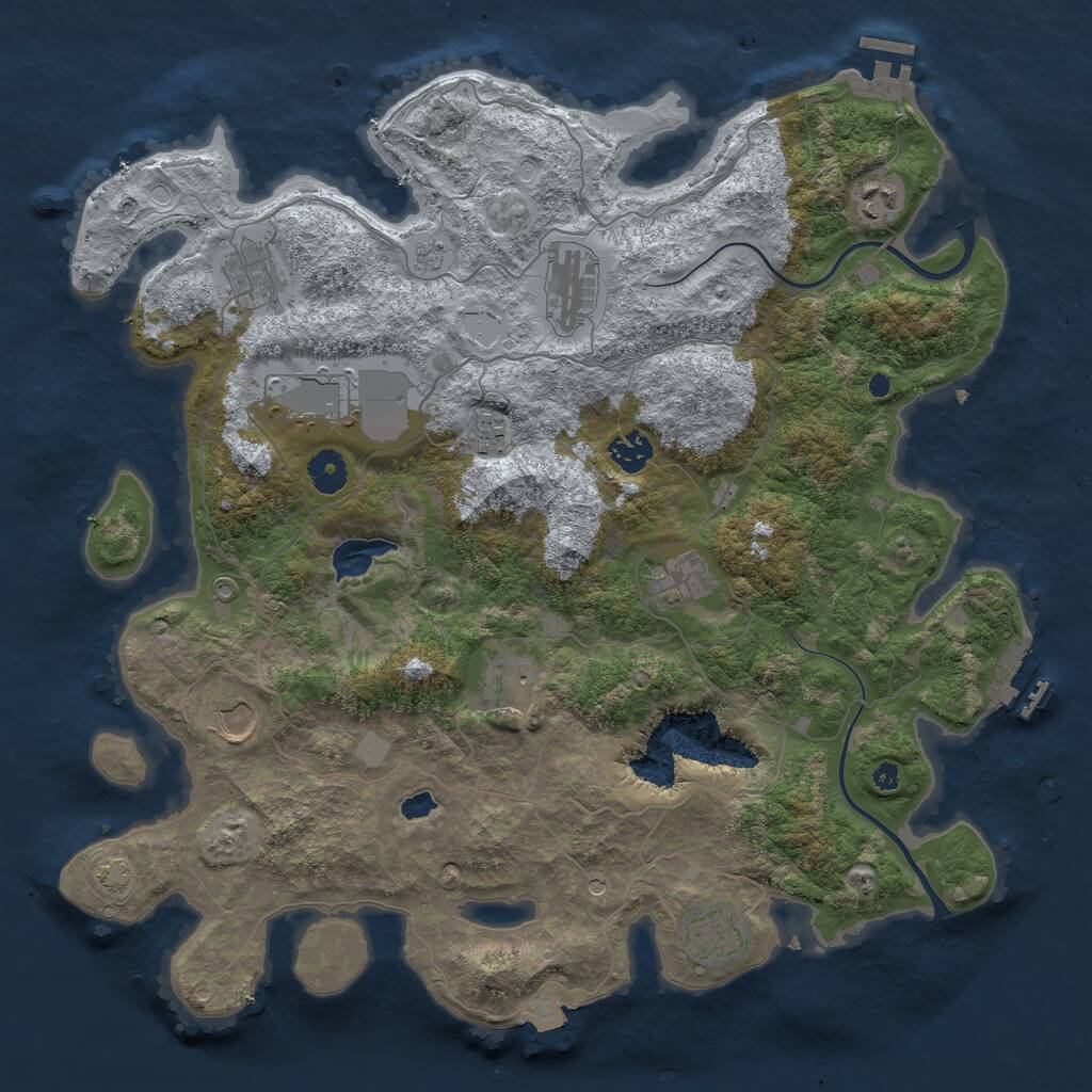 Rust Map: Procedural Map, Size: 4000, Seed: 370146146, 16 Monuments