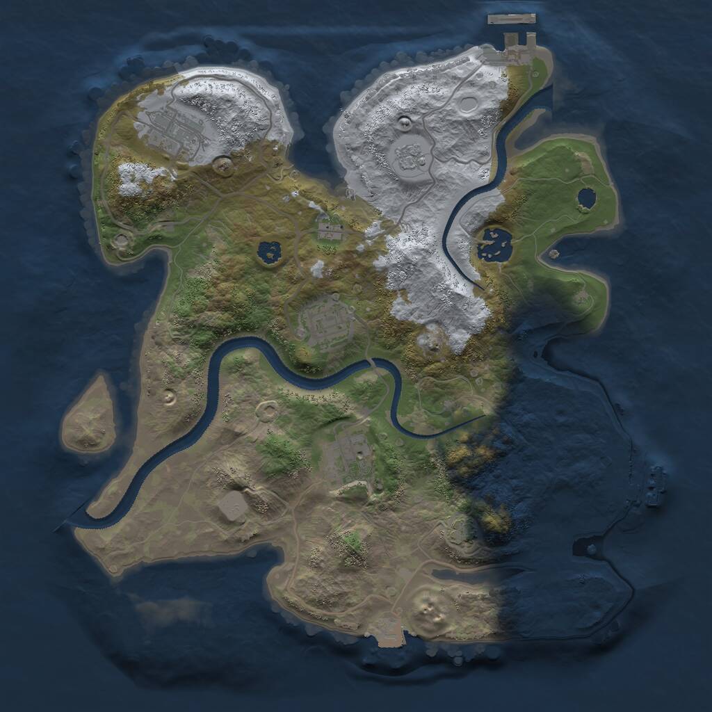 Rust Map: Procedural Map, Size: 3000, Seed: 86196, 9 Monuments