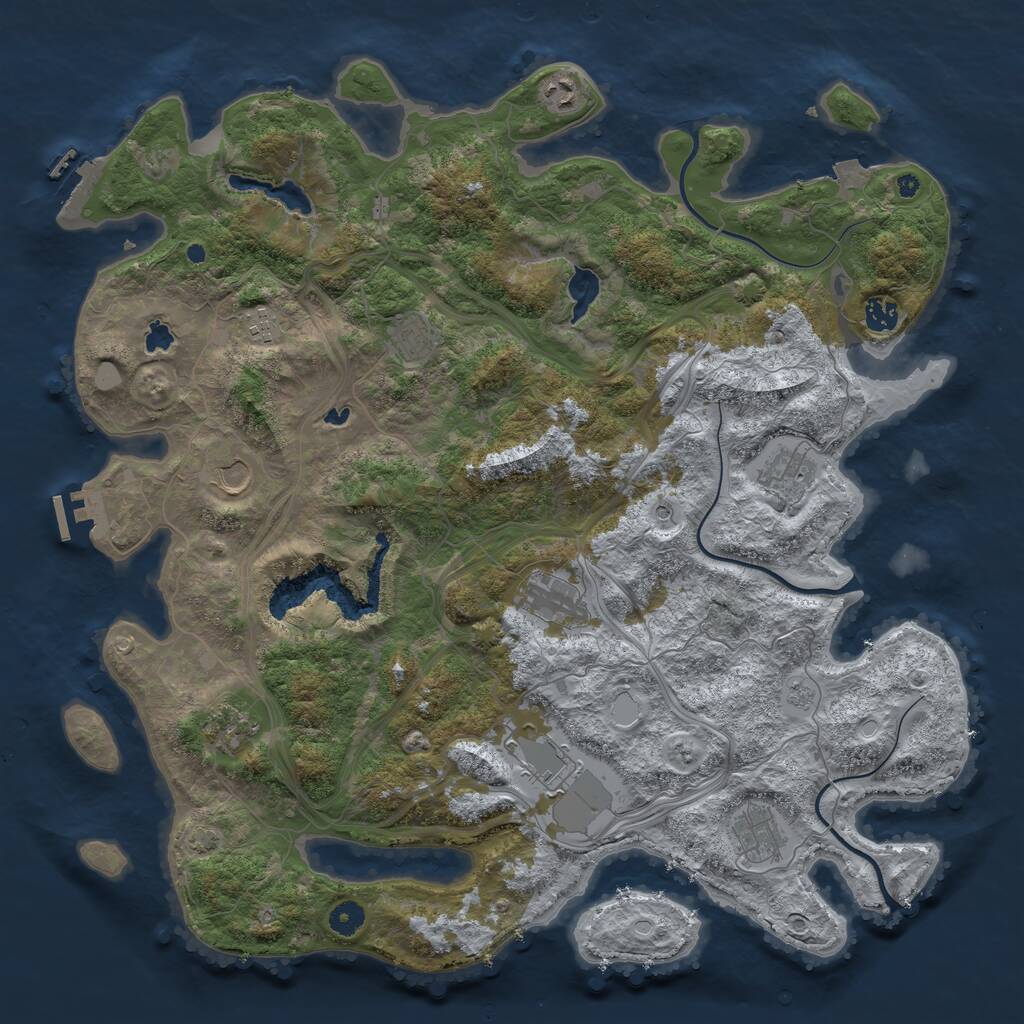 Rust Map: Procedural Map, Size: 4500, Seed: 1573155656, 16 Monuments