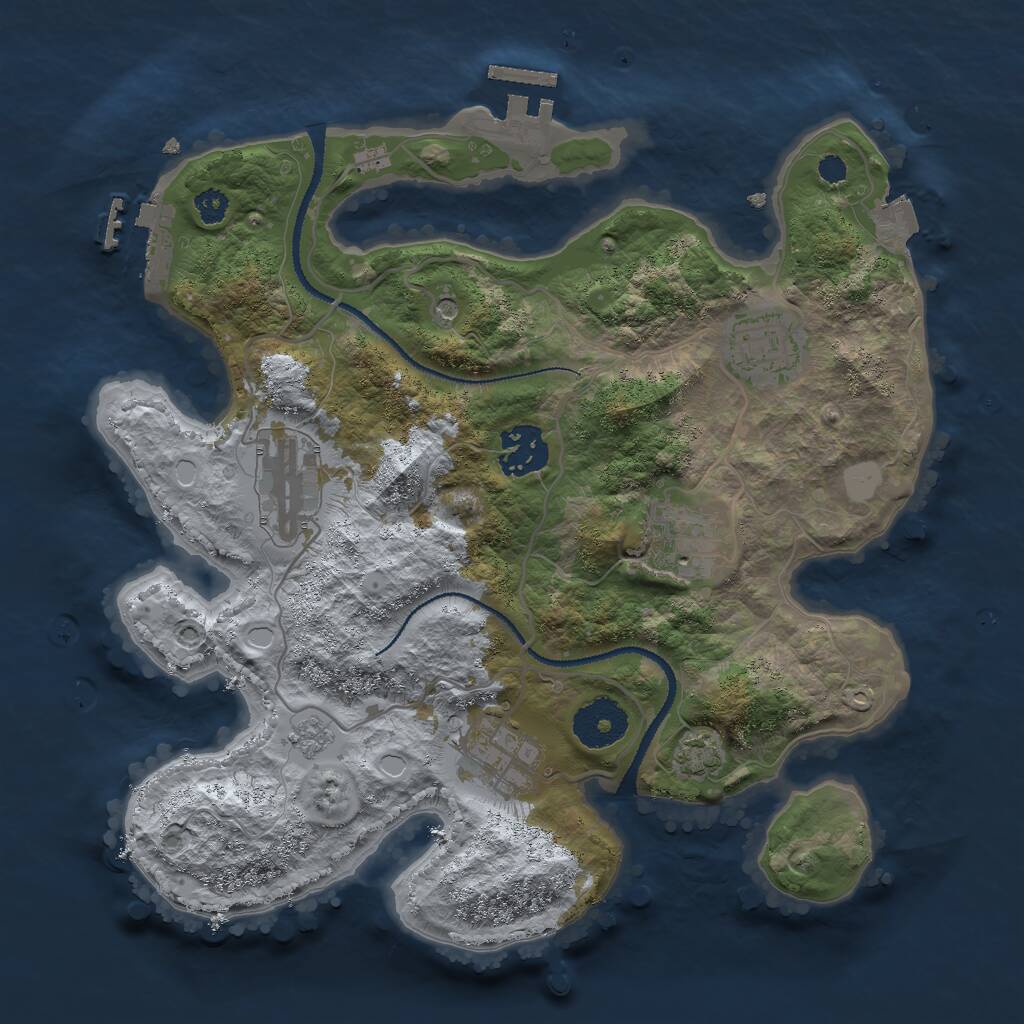 Rust Map: Procedural Map, Size: 3000, Seed: 214896, 11 Monuments