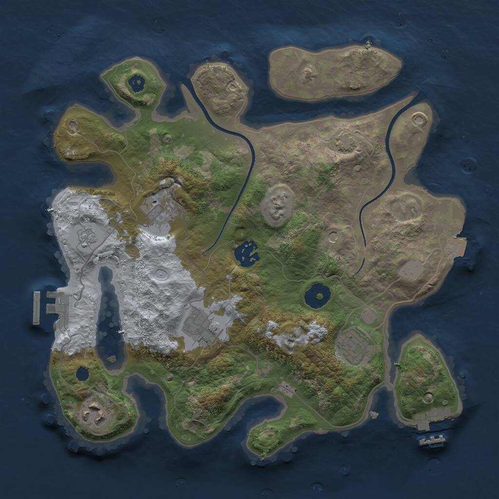 Rust Map: Procedural Map, Size: 3000, Seed: 1788258420, 11 Monuments