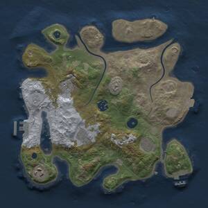 Thumbnail Rust Map: Procedural Map, Size: 3000, Seed: 1788258420, 11 Monuments