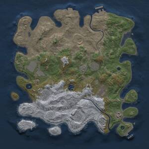 Thumbnail Rust Map: Procedural Map, Size: 3750, Seed: 1748198790, 16 Monuments