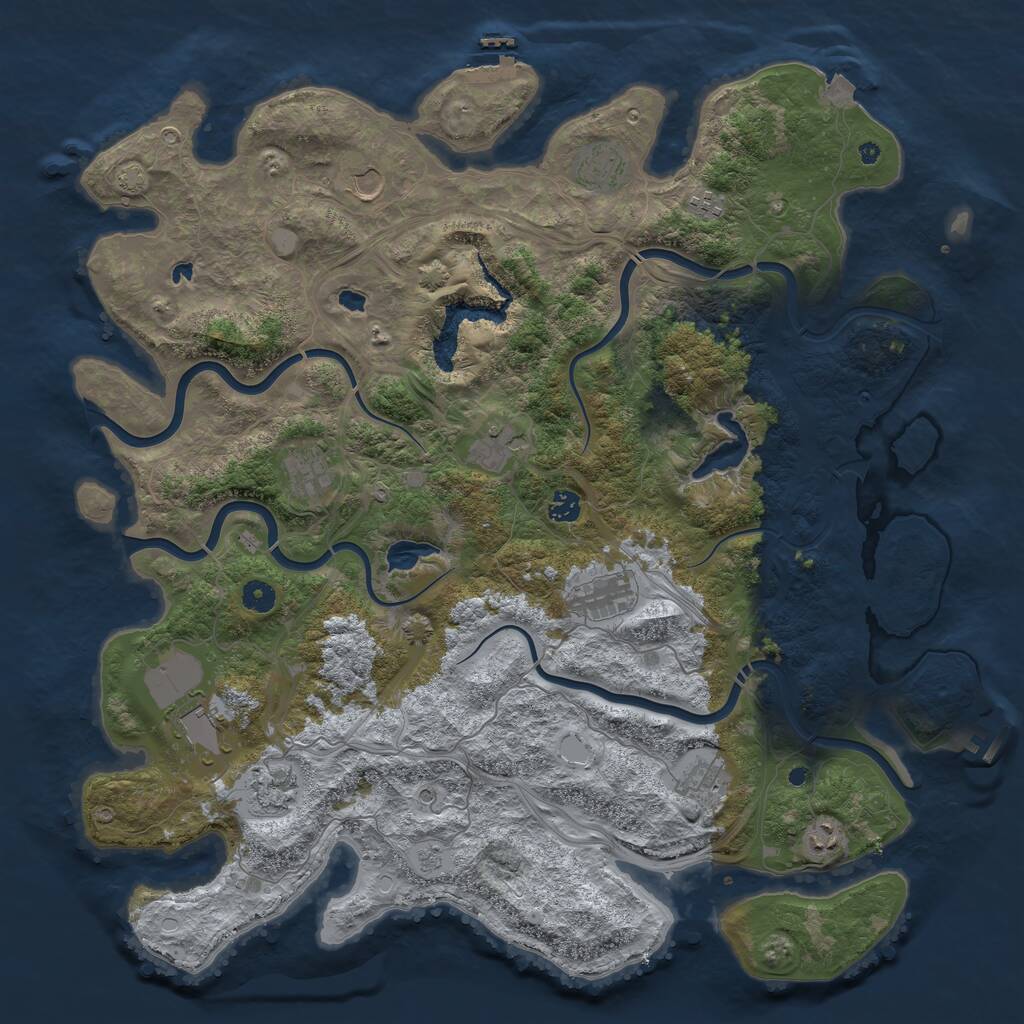 Rust Map: Procedural Map, Size: 4700, Seed: 1948965126, 17 Monuments