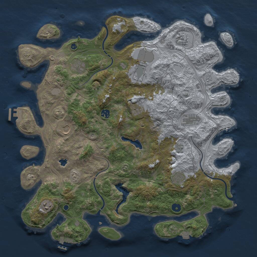 Rust Map: Procedural Map, Size: 4300, Seed: 40000, 16 Monuments