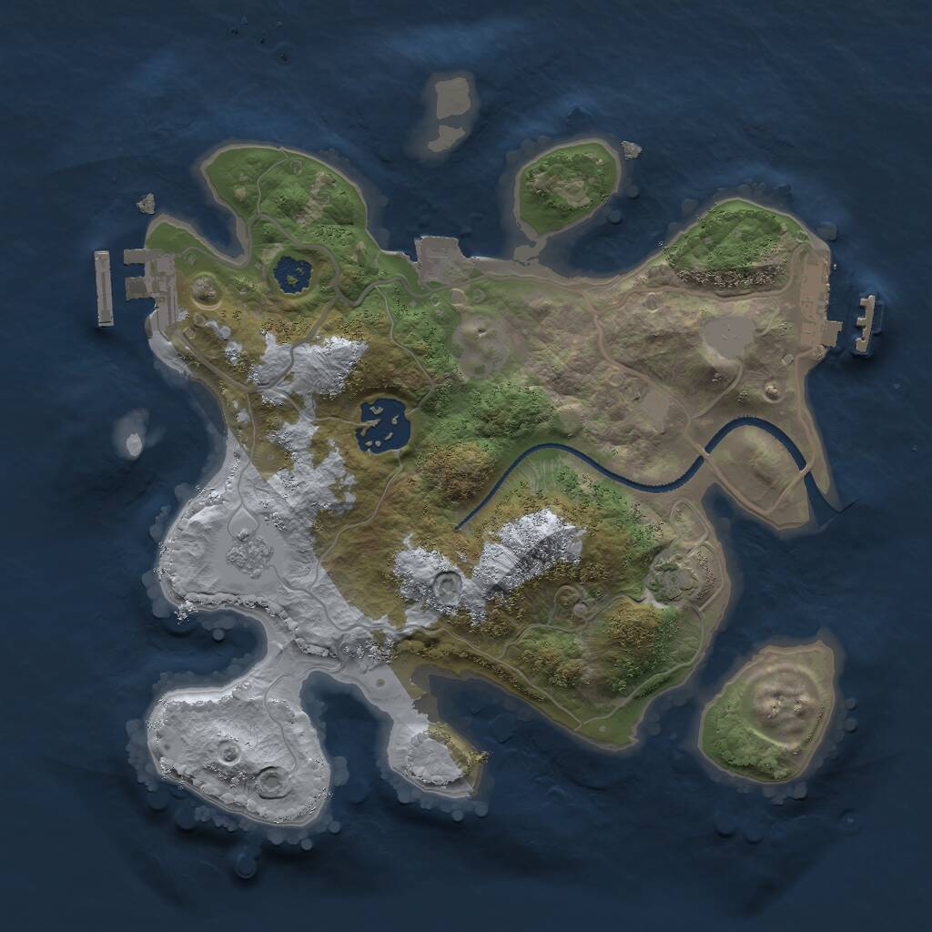 Rust Map: Procedural Map, Size: 2500, Seed: 31094234, 6 Monuments