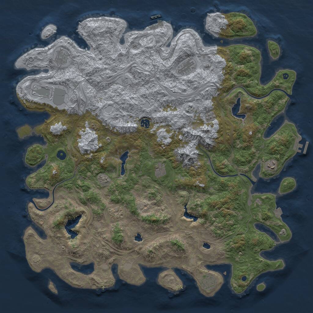 Rust Map: Procedural Map, Size: 5000, Seed: 645418593, 15 Monuments