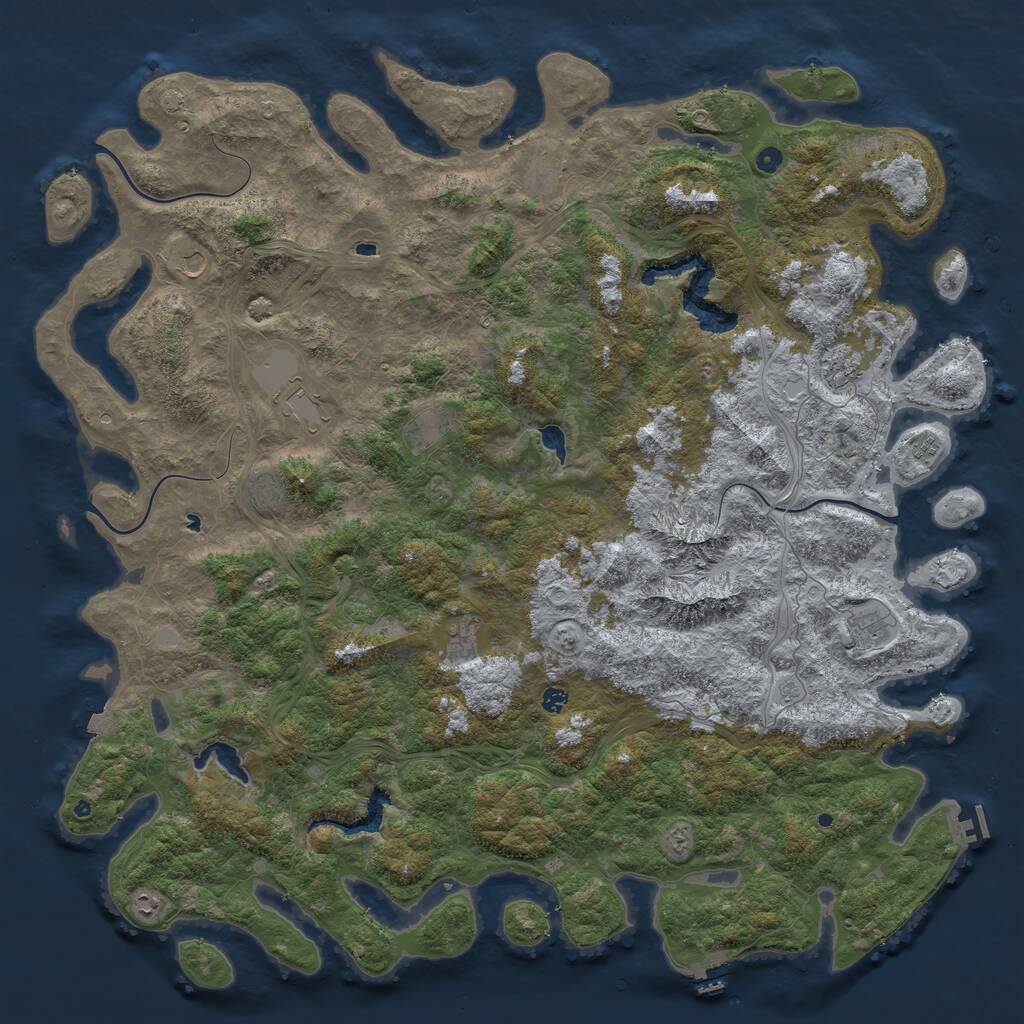 Rust Map: Procedural Map, Size: 6000, Seed: 932532, 17 Monuments