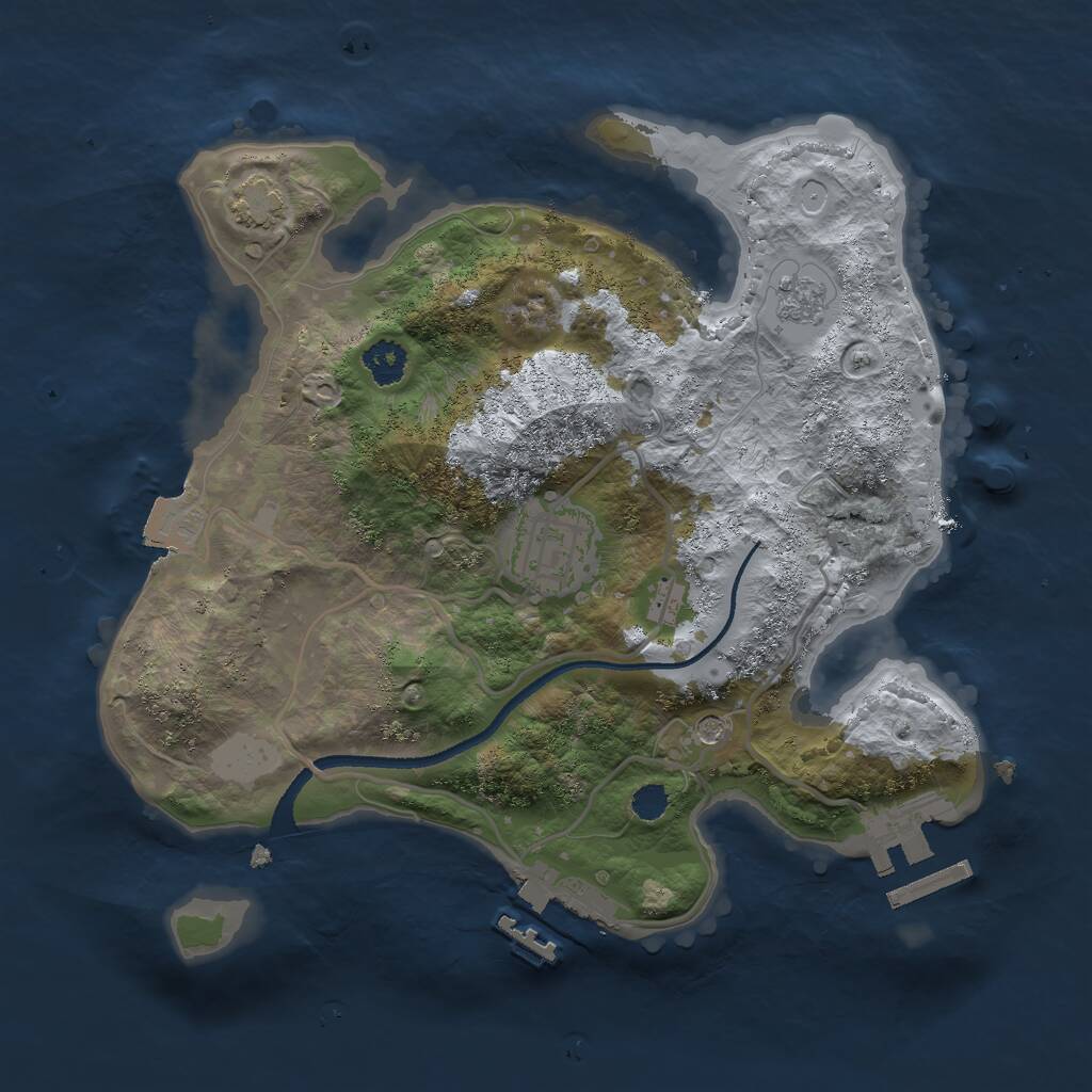 Rust Map: Procedural Map, Size: 2500, Seed: 13542881, 7 Monuments