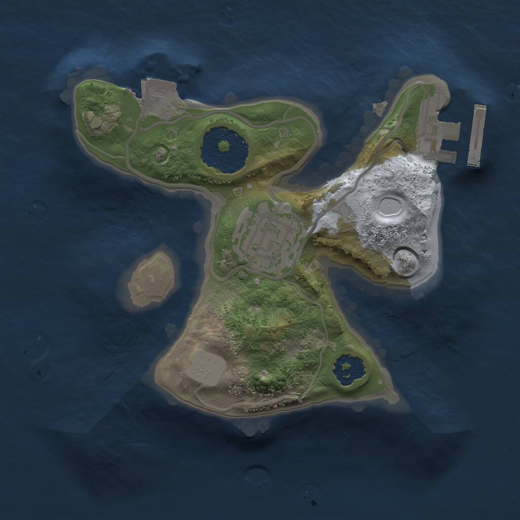 Rust Map: Procedural Map, Size: 1700, Seed: 1375254850, 3 Monuments