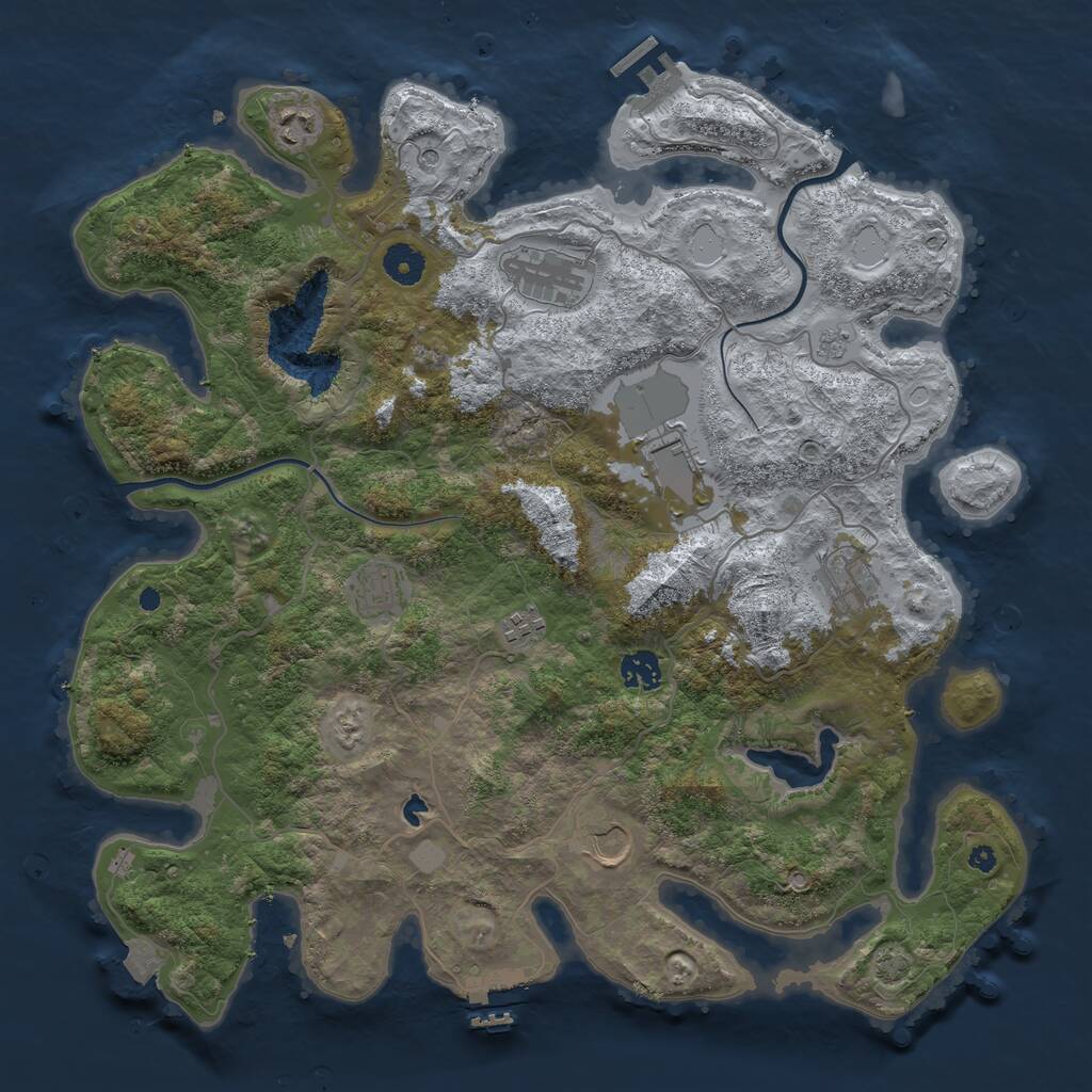 Rust Map: Procedural Map, Size: 4000, Seed: 4566347, 14 Monuments