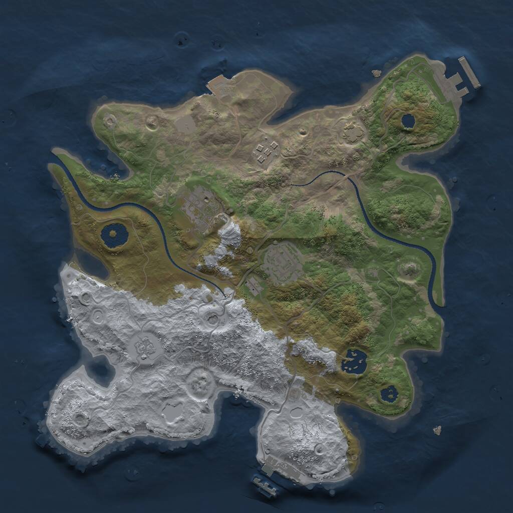 Rust Map: Procedural Map, Size: 3000, Seed: 25626, 10 Monuments