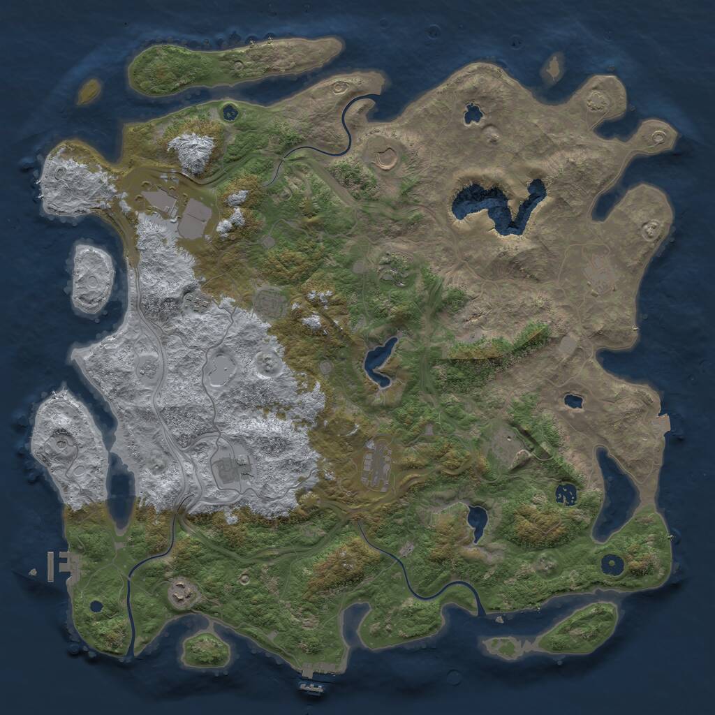 Rust Map: Procedural Map, Size: 4800, Seed: 19686, 17 Monuments