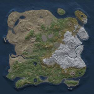 Thumbnail Rust Map: Procedural Map, Size: 3750, Seed: 1269048125, 16 Monuments