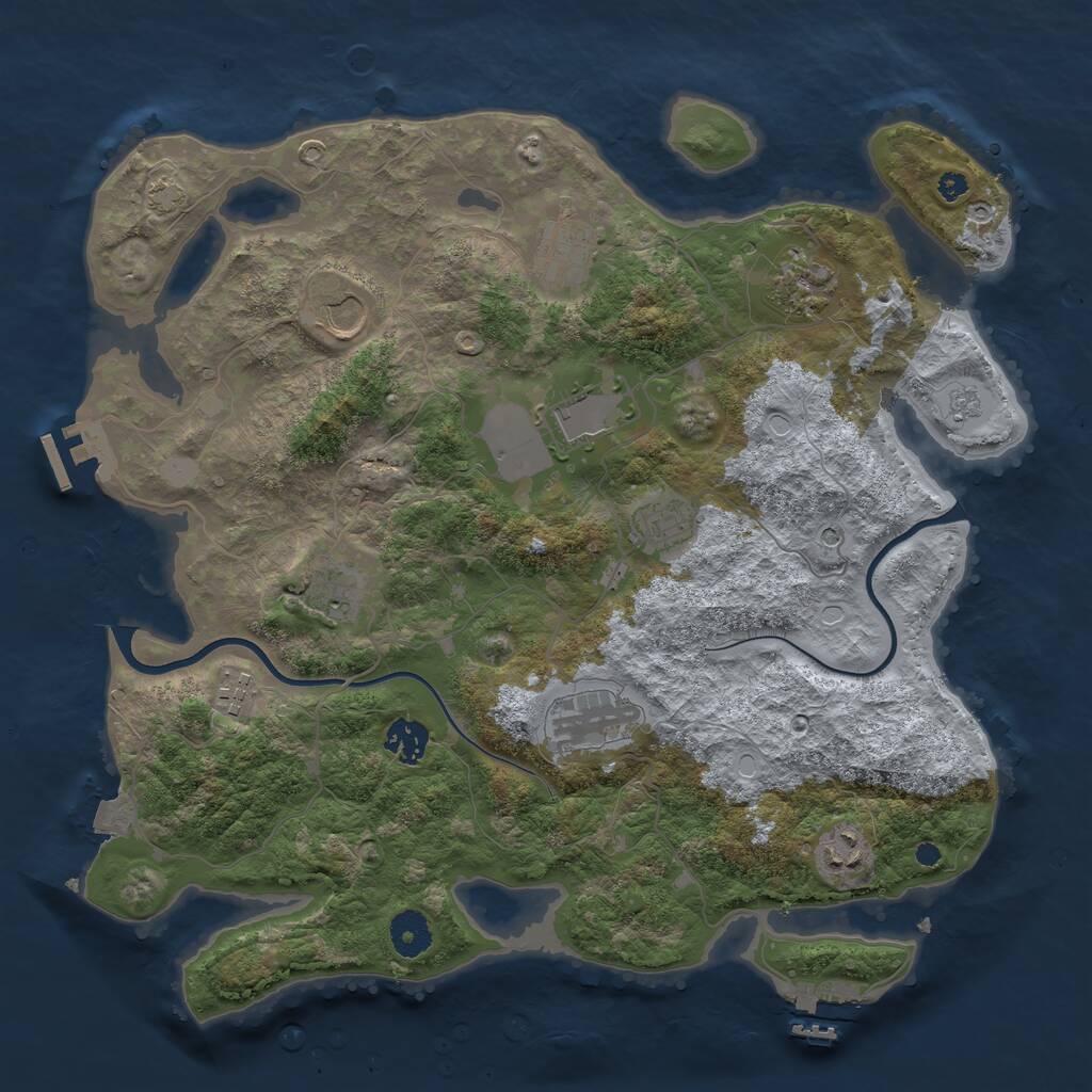 Rust Map: Procedural Map, Size: 3750, Seed: 1269048125, 16 Monuments