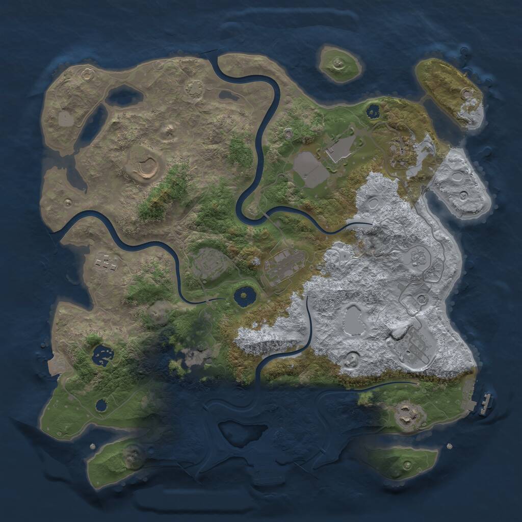 Rust Map: Procedural Map, Size: 3750, Seed: 1269048125, 16 Monuments