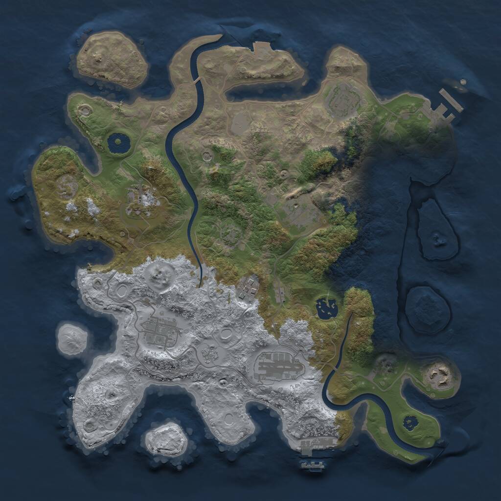 Rust Map: Procedural Map, Size: 3400, Seed: 35000, 14 Monuments