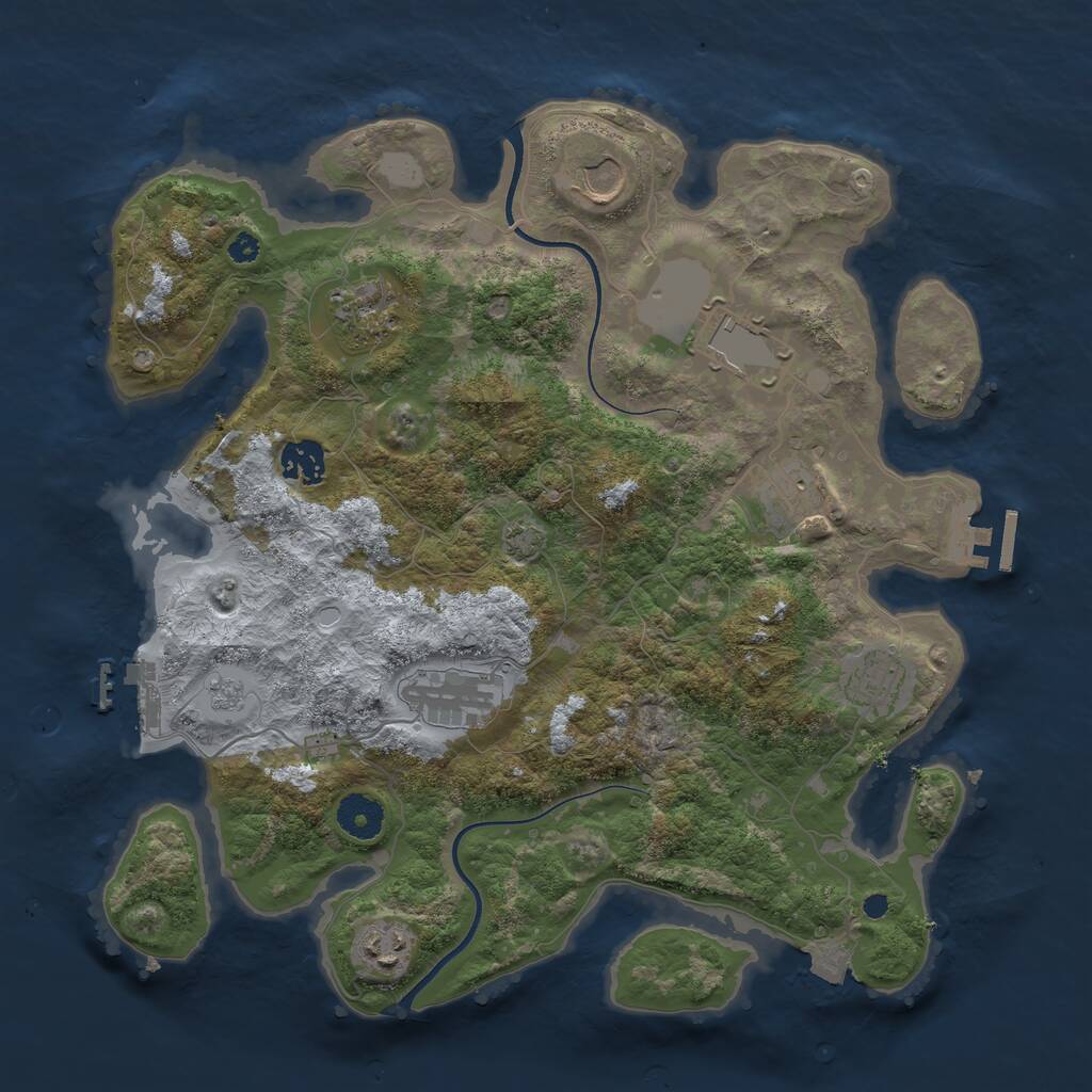 Rust Map: Procedural Map, Size: 3600, Seed: 2013, 13 Monuments