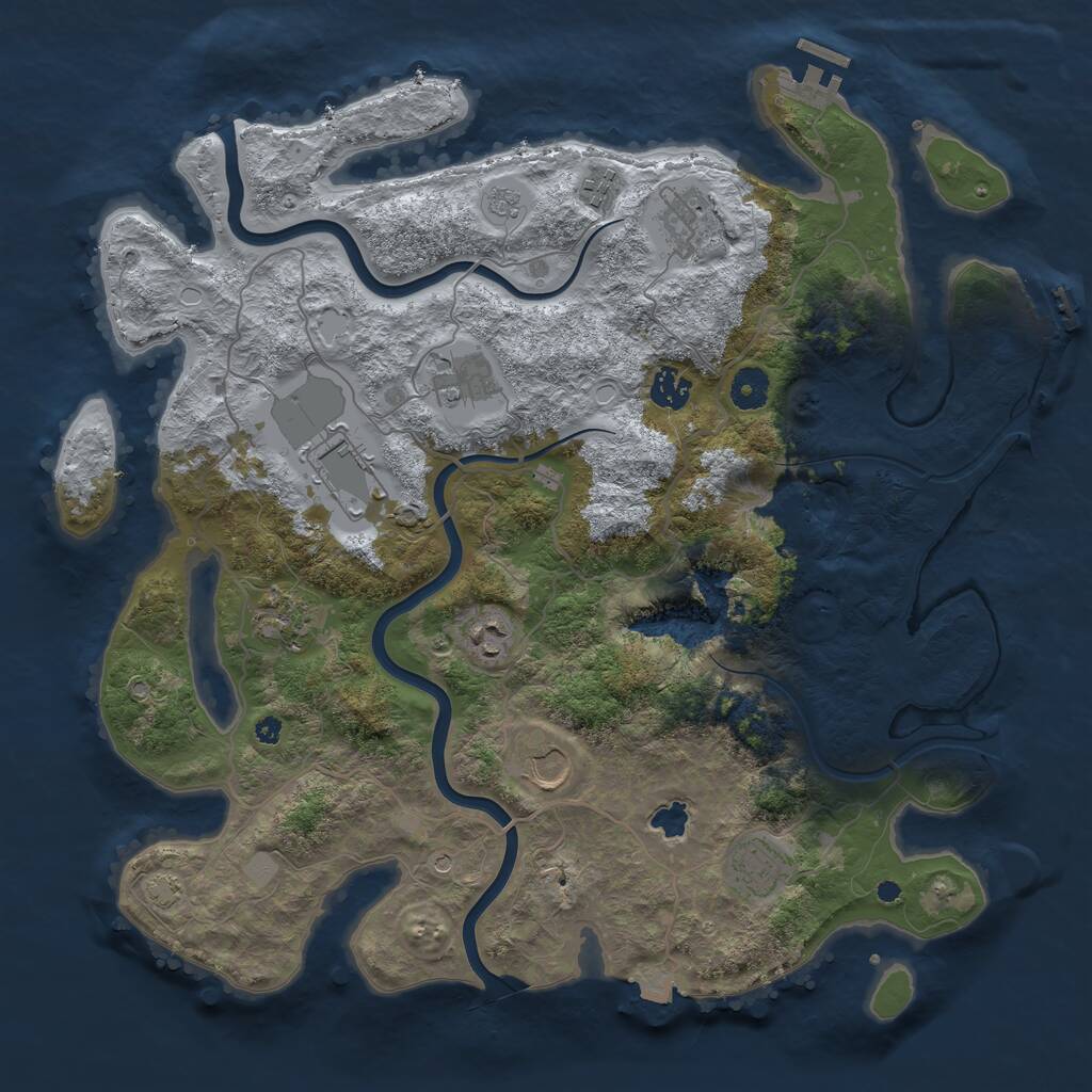 Rust Map: Procedural Map, Size: 4000, Seed: 344687, 15 Monuments