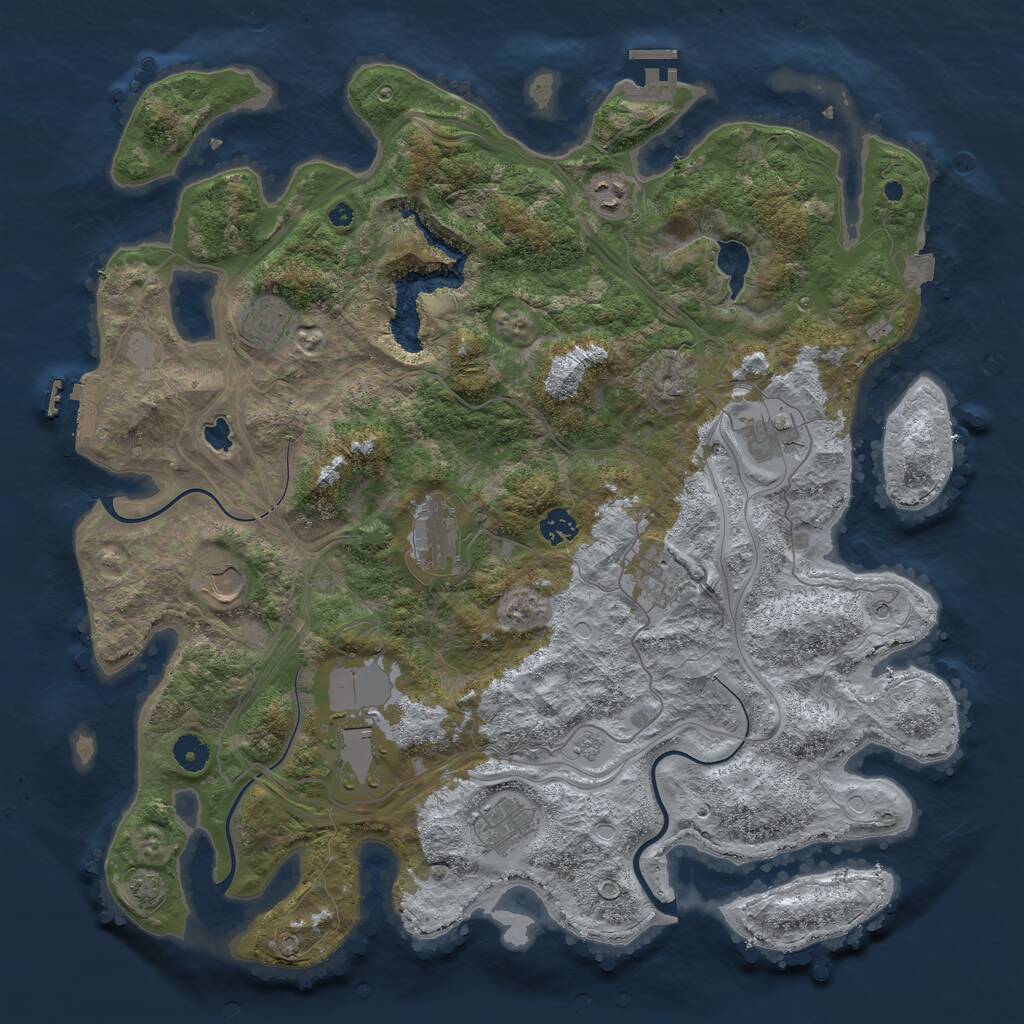 Rust Map: Procedural Map, Size: 4300, Seed: 245451, 15 Monuments