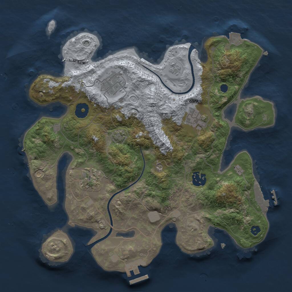 Rust Map: Procedural Map, Size: 3000, Seed: 17754, 10 Monuments