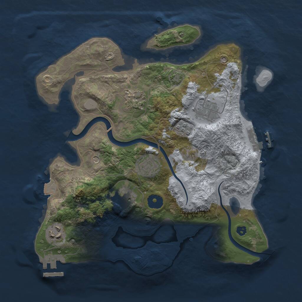 Rust Map: Procedural Map, Size: 3000, Seed: 390705109, 11 Monuments