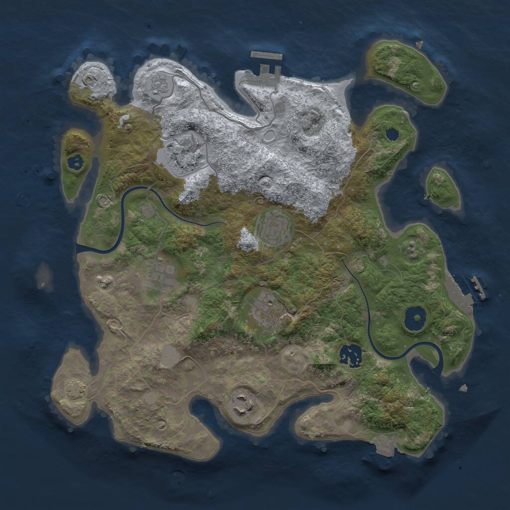 Rust Map: Procedural Map, Size: 3250, Seed: 17785152, 11 Monuments