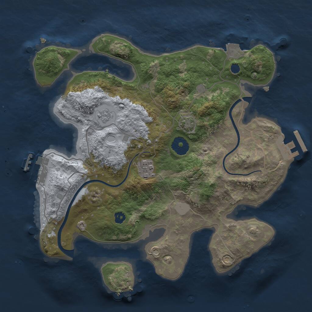 Rust Map: Procedural Map, Size: 2700, Seed: 34494620, 6 Monuments