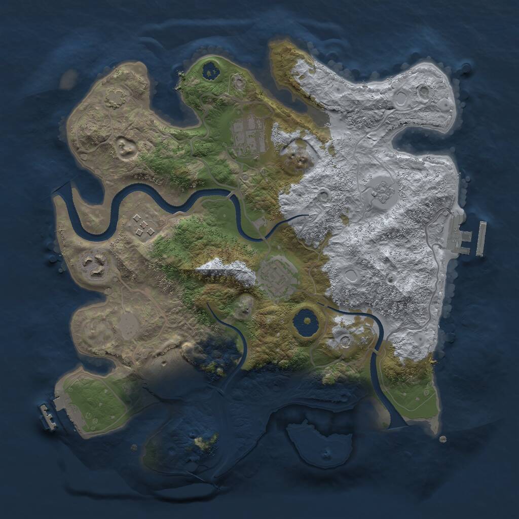 Rust Map: Procedural Map, Size: 3000, Seed: 329353826, 11 Monuments