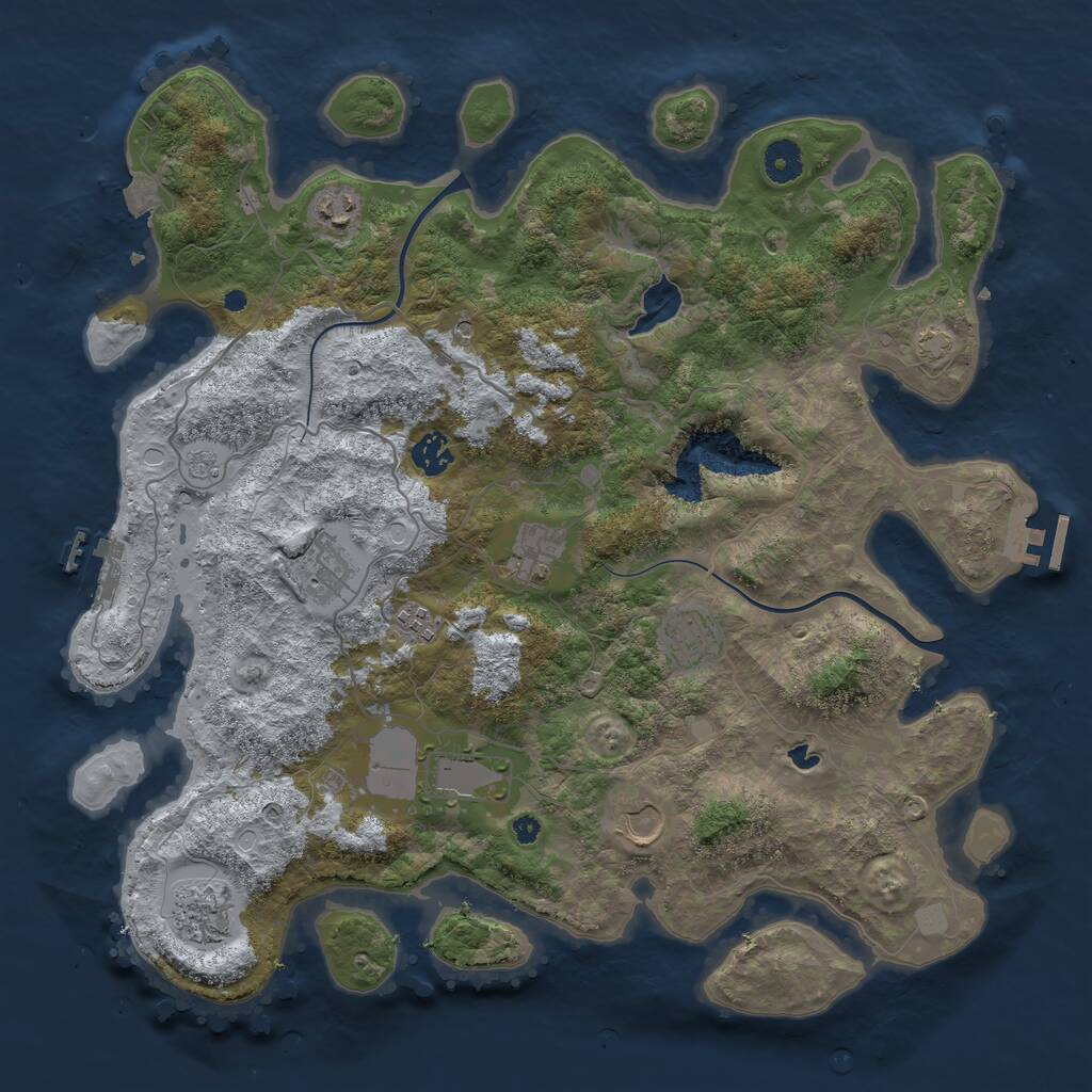 Rust Map: Procedural Map, Size: 4000, Seed: 425070187, 15 Monuments