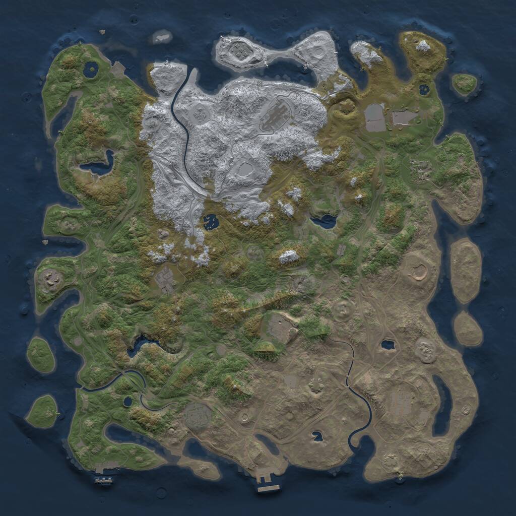Rust Map: Procedural Map, Size: 4800, Seed: 907323158, 17 Monuments