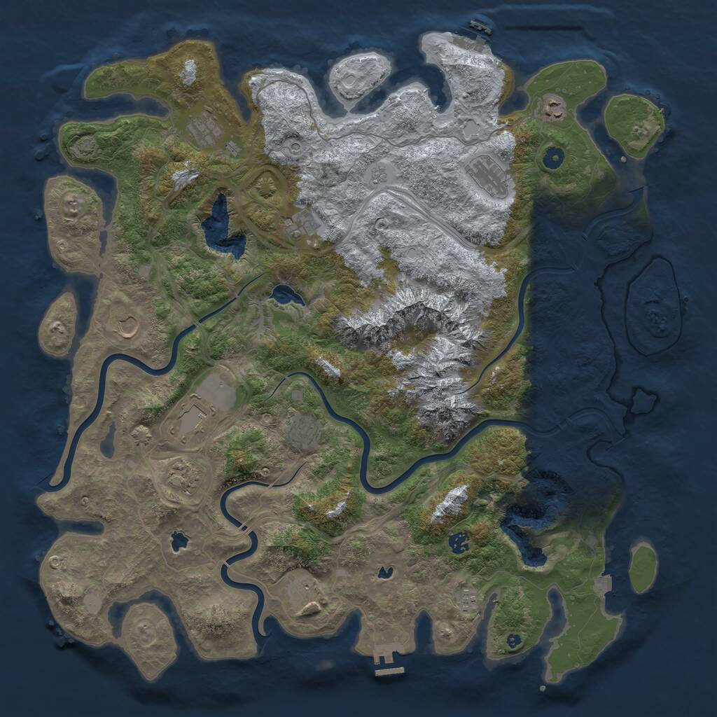 Rust Map: Procedural Map, Size: 5000, Seed: 172049148, 17 Monuments