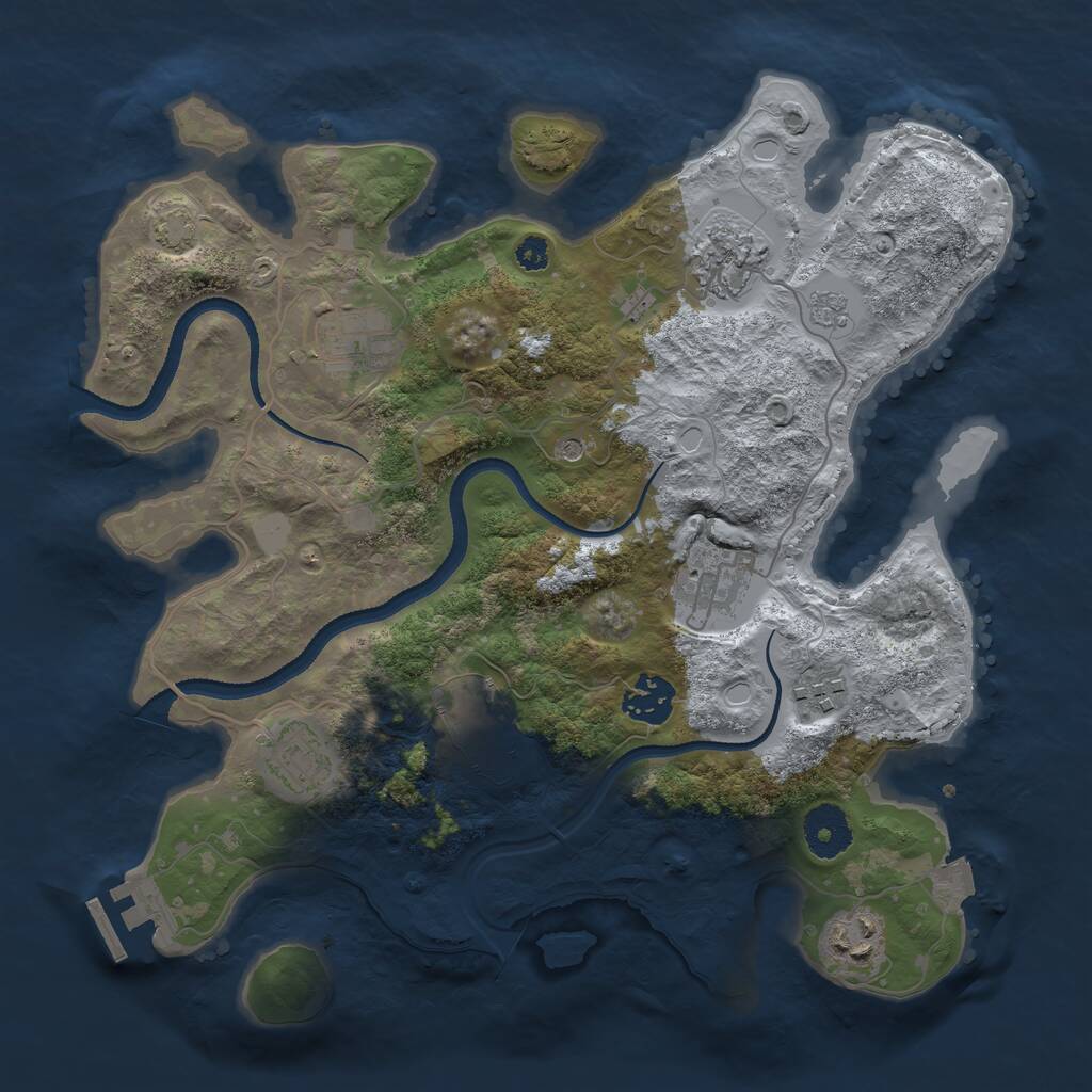 Rust Map: Procedural Map, Size: 3250, Seed: 467523, 13 Monuments