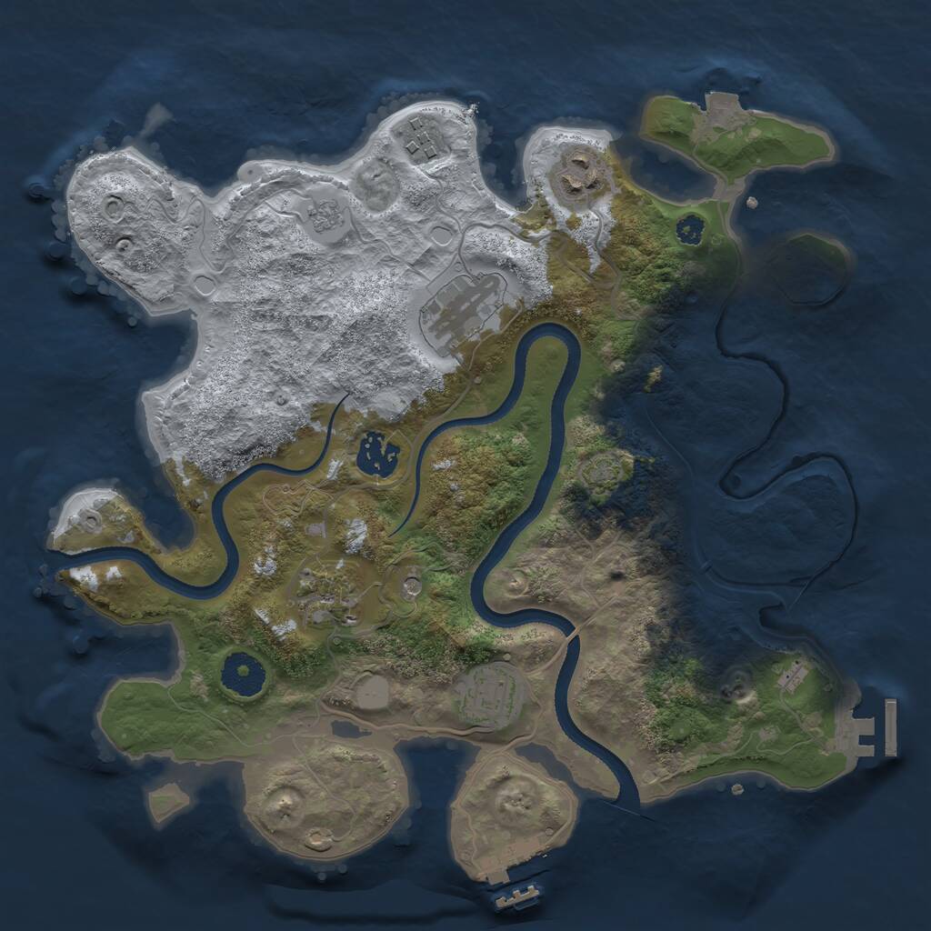 Rust Map: Procedural Map, Size: 3250, Seed: 467178, 12 Monuments
