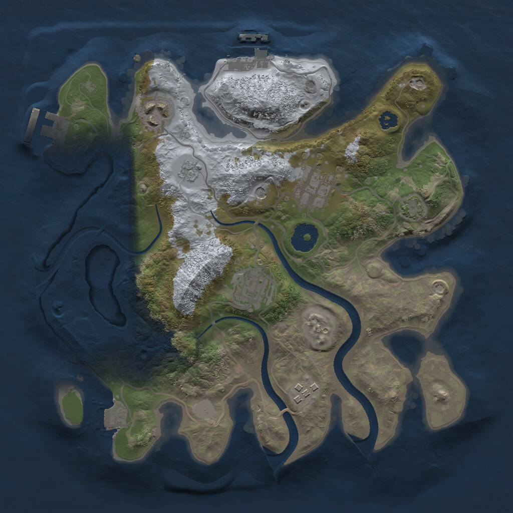 Rust Map: Procedural Map, Size: 2800, Seed: 500000, 10 Monuments