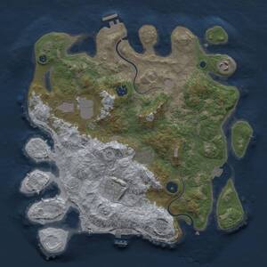 Thumbnail Rust Map: Procedural Map, Size: 3500, Seed: 5703488, 12 Monuments