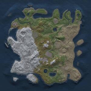 Thumbnail Rust Map: Procedural Map, Size: 3500, Seed: 279075425, 12 Monuments