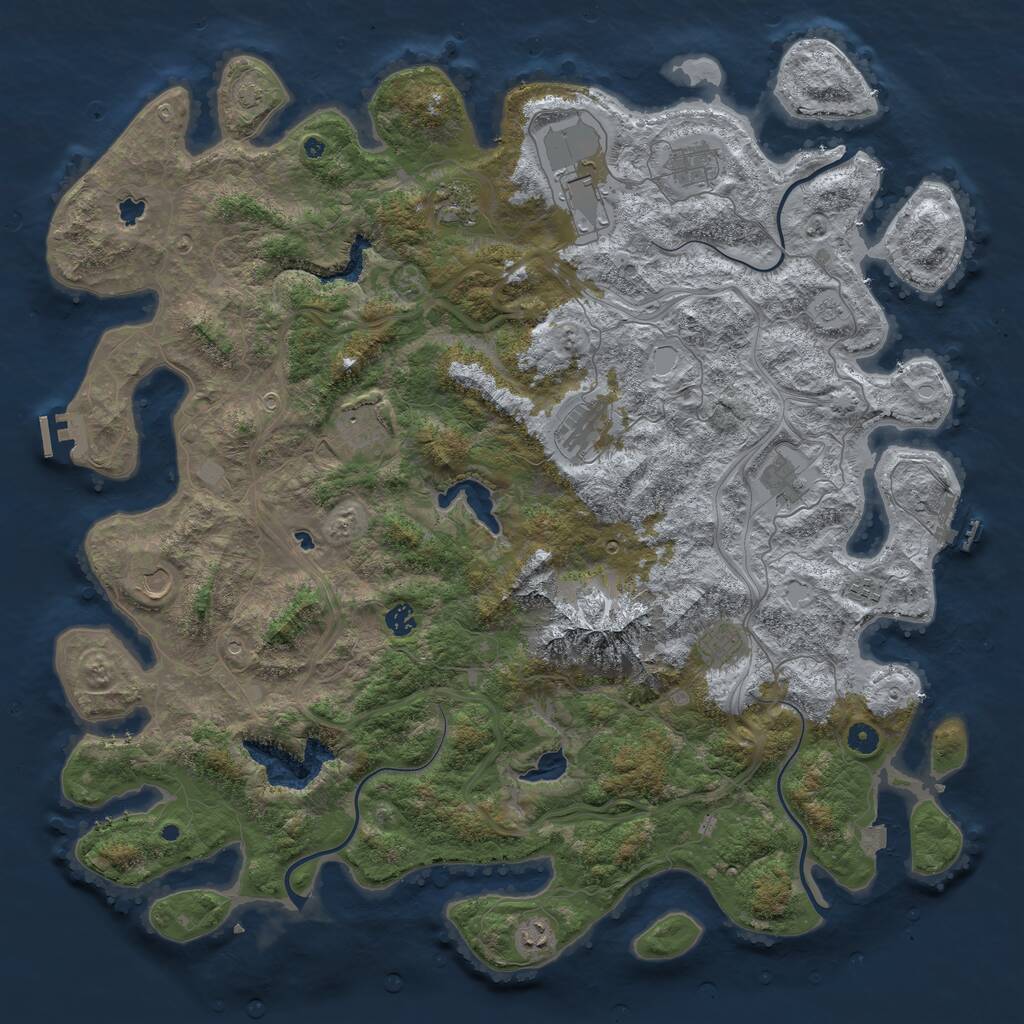 Rust Map: Procedural Map, Size: 5000, Seed: 1106102461, 17 Monuments
