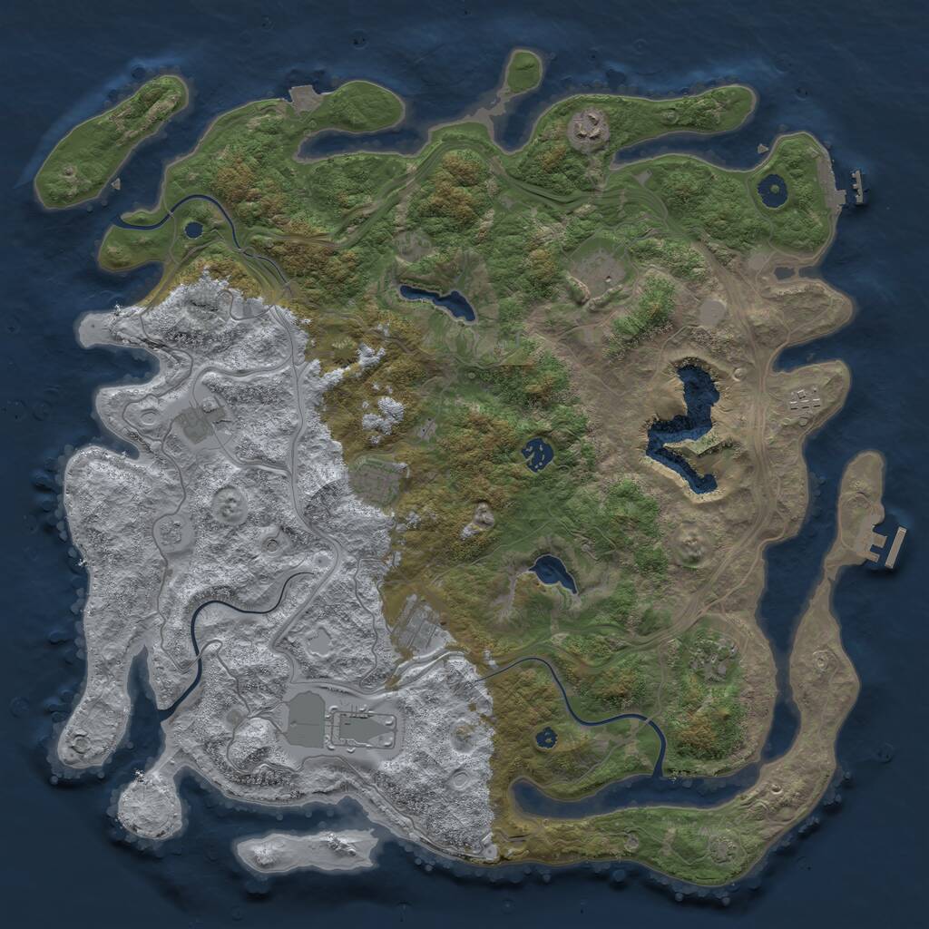 Rust Map: Procedural Map, Size: 4500, Seed: 9000, 15 Monuments