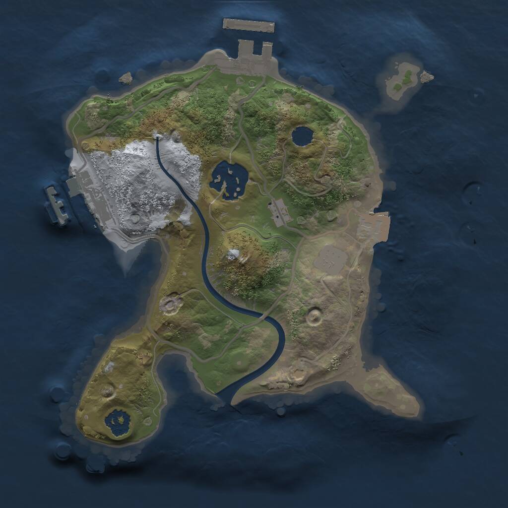 Rust Map: Procedural Map, Size: 2000, Seed: 1259150848, 4 Monuments