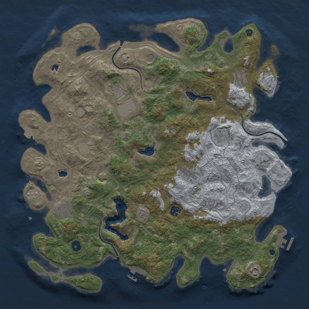 Rust Map: Procedural Map, Size: 4500, Seed: 2021964704, 16 Monuments